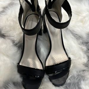 Black leather sandals